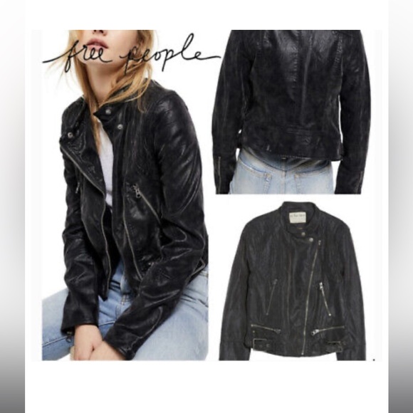 We The People Fenix Vegan Leather Moto Biker Jacket Black - Picture 2 of 8